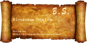 Birnbaum Stella névjegykártya